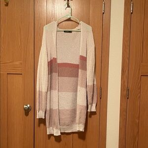 Doe & Rae Women's Blush and Cream Knit Cardigan